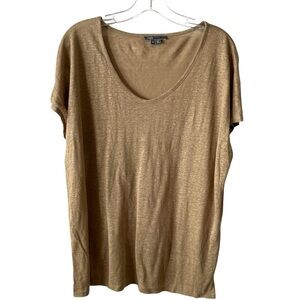 Vince - tan linen top - Sz Medium